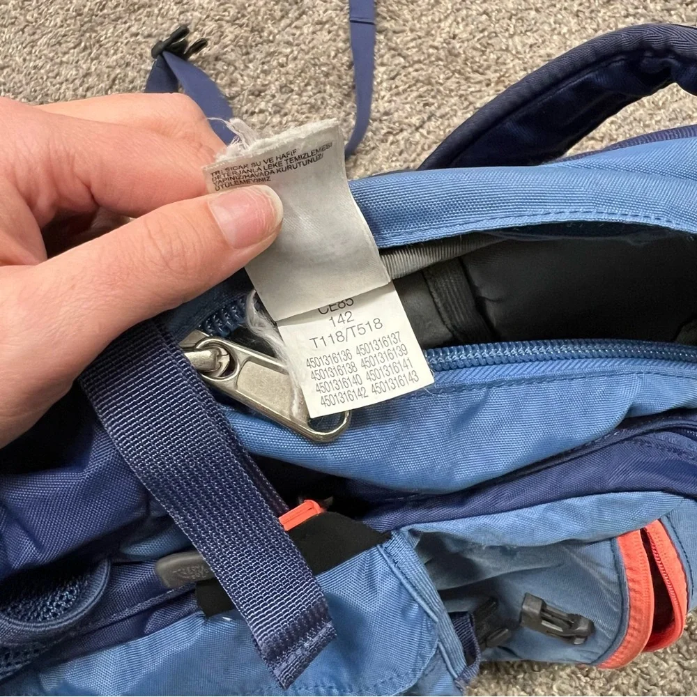 The north‎ face backpack womens blue recon hiking bag outdoor